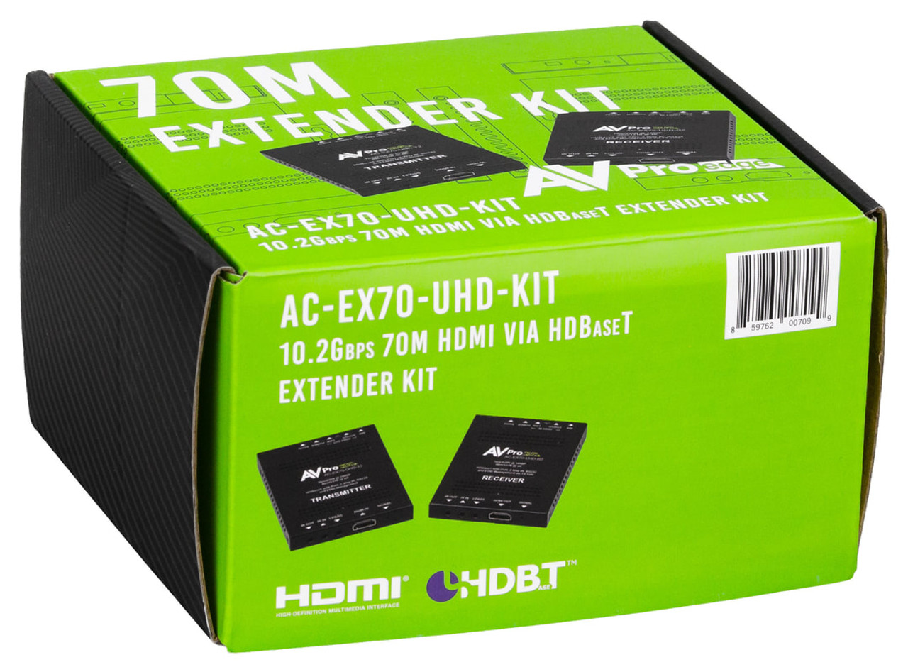 AVPro Edge 4K HDMI Over HDBaseT PoH Extender Set with EDID Management, 2-Way IR & RS232 (40m)