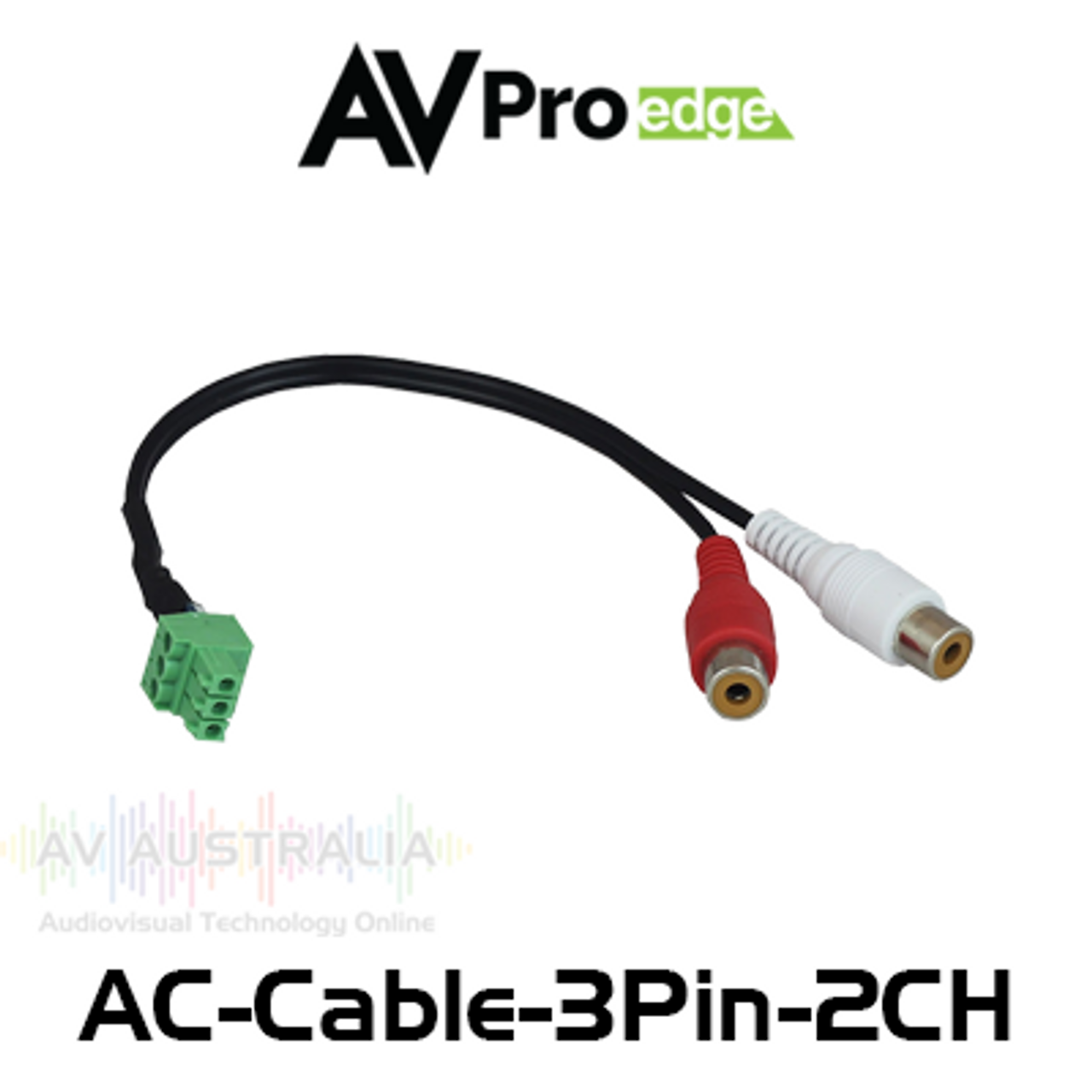AVPro Edge AC-CABLE-3PIN-2CH Euroblock 3-Pin to 2Ch RCA Audio Extraction Cable