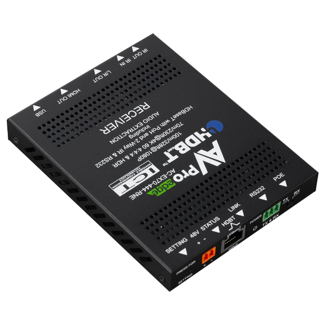 AVPro Edge 4K60 4:4:4 HDR HDMI Over HDBaseT PoH Receiver With Audio Extraction and 2-Way IR & RS232 (70m)