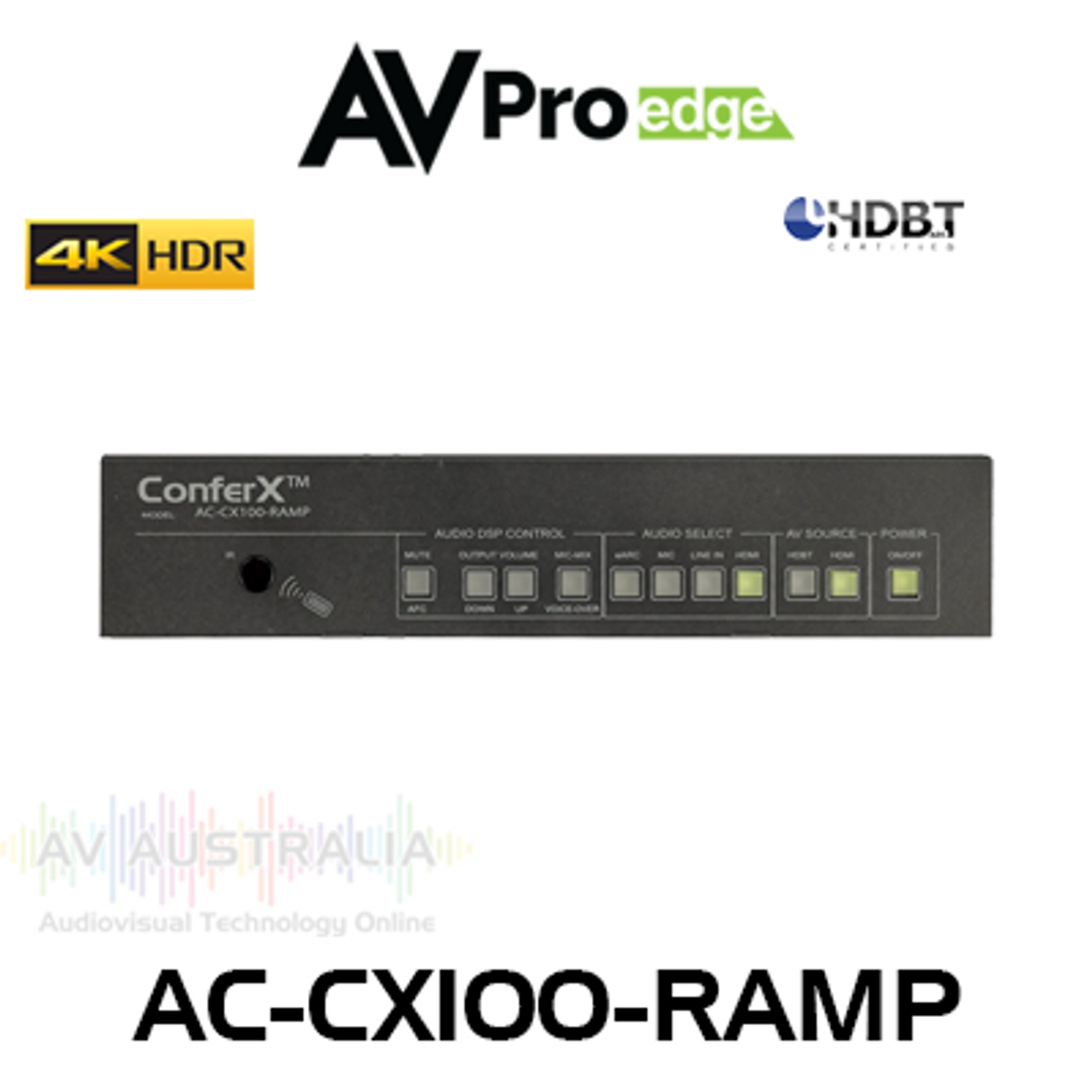 AVPro Edge ConferX 4K HDR HDBaseT Presentation Switcher With Class-D Amplifier (70m)