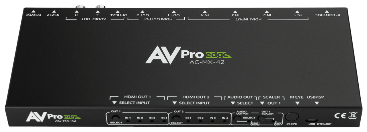 AVPro Edge 4x2 4K60 4:4:4 HDR HDMI Matrix & Auto Switch/AVR Bypass