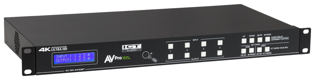 AVPro Edge 4x4 4K60 4:4:4 HDR HDMI HDBaseT Matrix Switcher With Dual Audio De-embedder