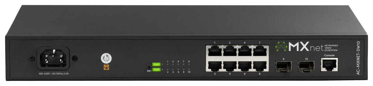 AVPro Edge MxNet 8-Port PoE+ Network Switch With 2 SFP Ports