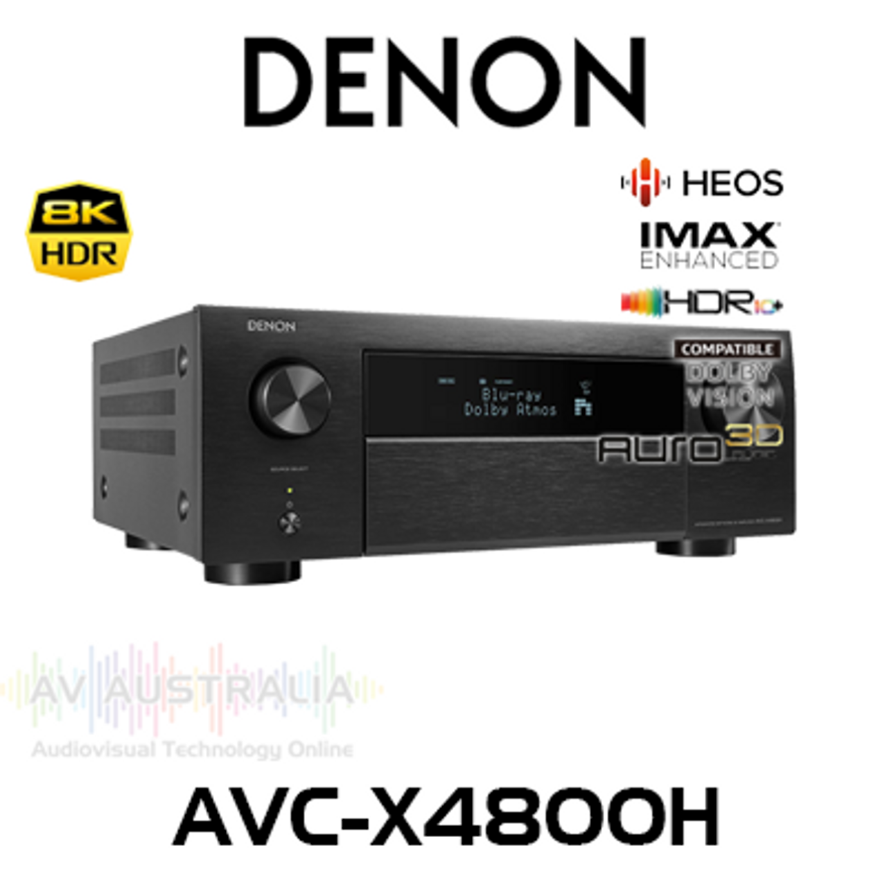 Denon AVC-X4800H 9.4-Ch 8K HDR IMAX Enhanced AV Receiver with Auro 3D & HEOS Built-in