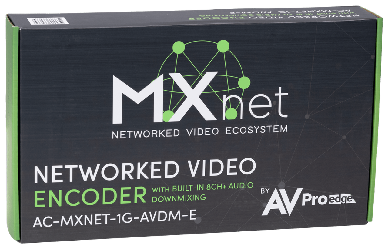 AVPro Edge MxNet 4K60 4:4:4 AV Over IP 1GbE Network Downmixing Transmitter with IR, RS232 & USB