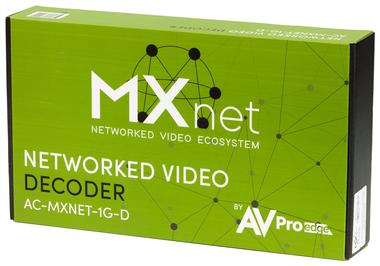 AVPro Edge MxNet 4K60 4:4:4 AV Over IP 1GbE Network Receiver with IR, RS232 & USB