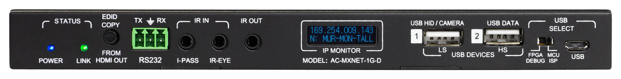 AVPro Edge MxNet 4K60 4:4:4 AV Over IP 1GbE Network Weatherproof Receiver with IR, RS232 & USB
