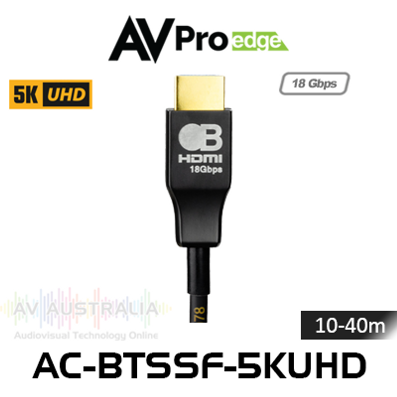AVPro Edge Bullet Train 5K 18Gbps Active Optical HDMI Cables (10-40m)