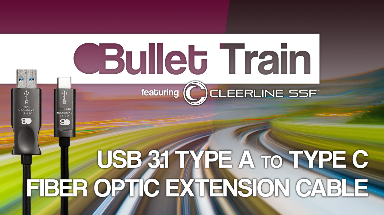 AVPro Edge Bullet Train USB 3.1 To Type-C Fiber Optic Extension Cables (5-40m)