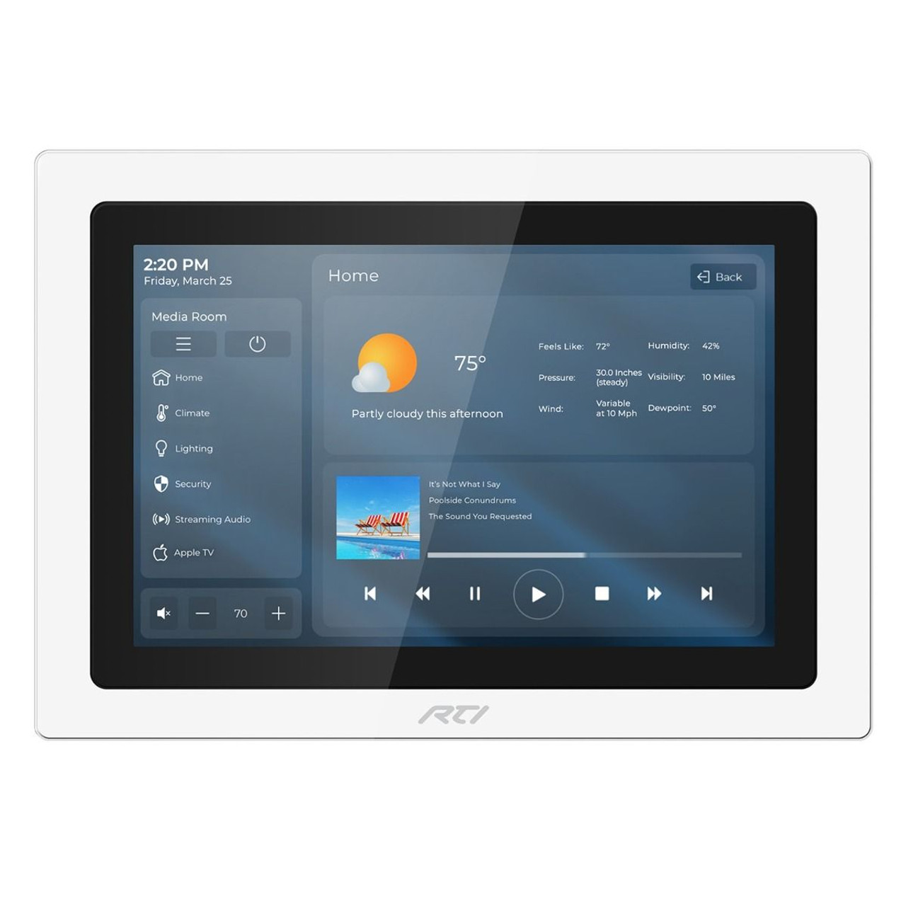 RTI KX10s 10" In-Wall PoE Touchscreen Controller with HDBaseT Input