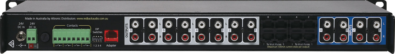 Redback 4x8 Stereo Audio Switcher System