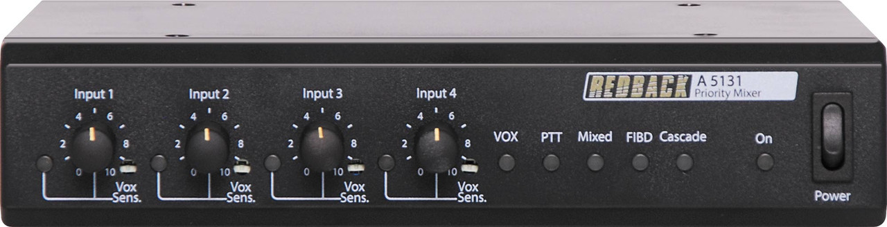 Redback 4 Channel Public Address Mixer With Selectable Priority
