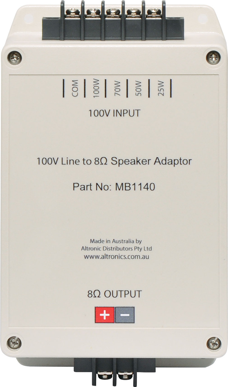Redback 100V Line To 8 ohm Speaker Transformer Adapter 