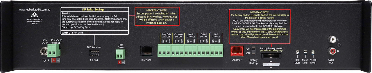 Redback Yearly Programable School Timer