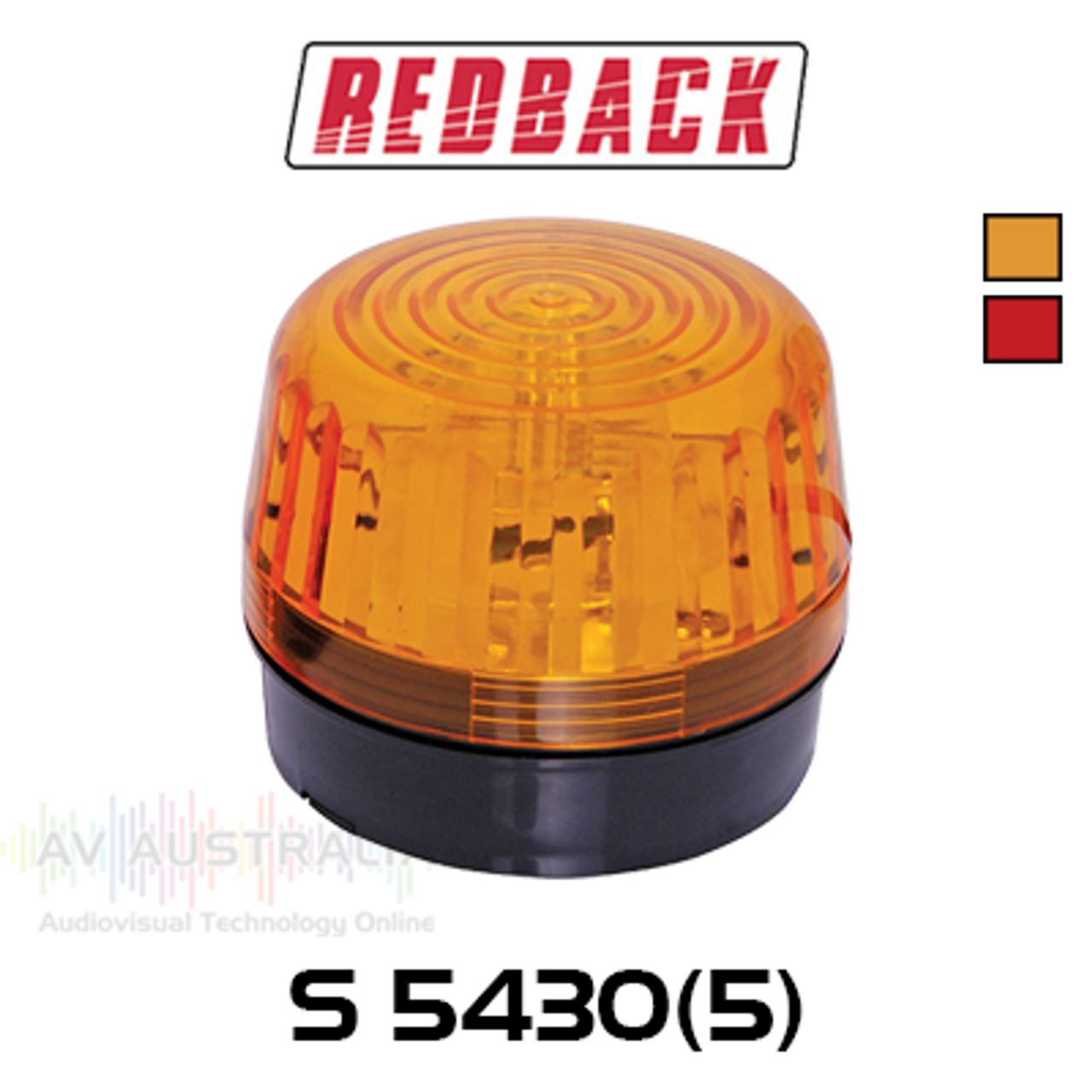 Redback 24V DC Amber / Red Flashing Strobe