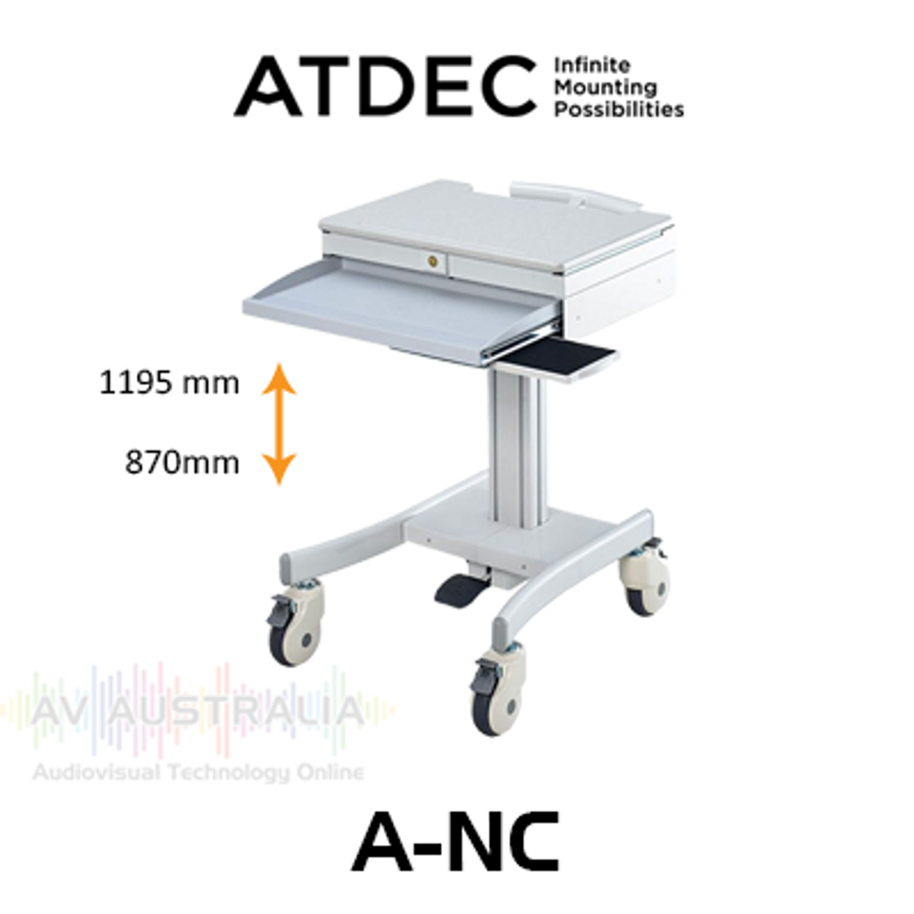 Atdec A-NC All Purpose Mobile Notebook Cart (5kg Max)