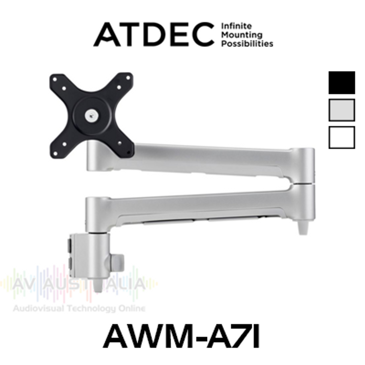 Atdec AWM-A71 710mm Monitor Arm For AWM Modular Mounts (9kg Max)