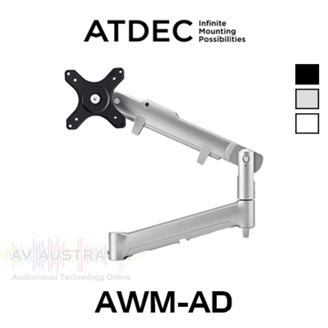 Atdec AWM-AD 618mm Dynamic Monitor Arm For AWM Modular Mounts (9kg Max)