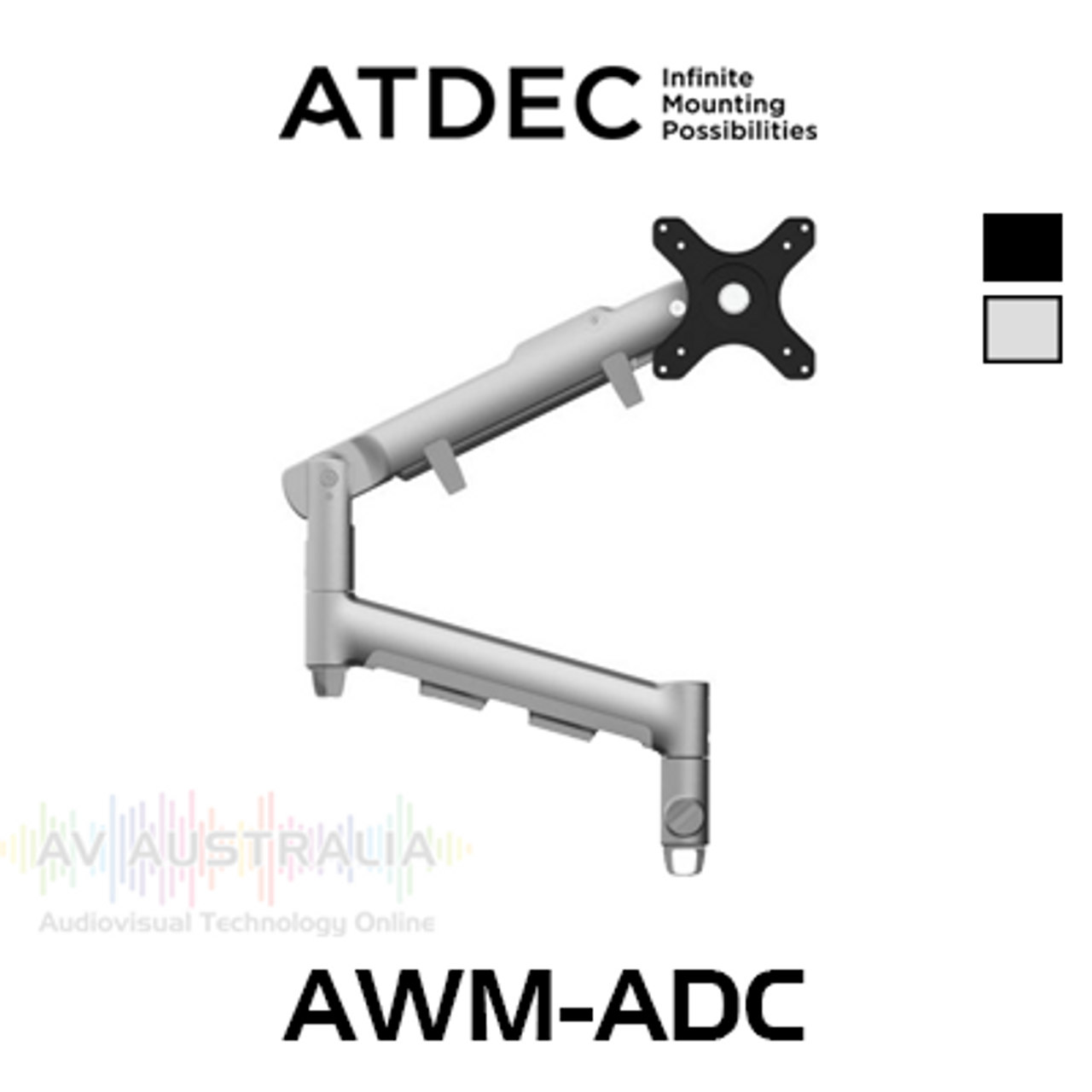 Atdec AWM-AD 618mm Dynamic Monitor Arm With Clamp For AWM Modular Mounts (9kg Max)