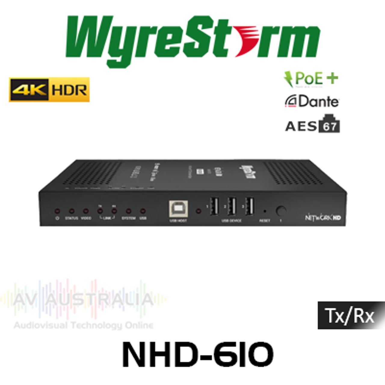 WyreStorm NetworkHD 610 4K60 HDR10 AV Over 10GbE Network SDVoE Encoder & Decoder