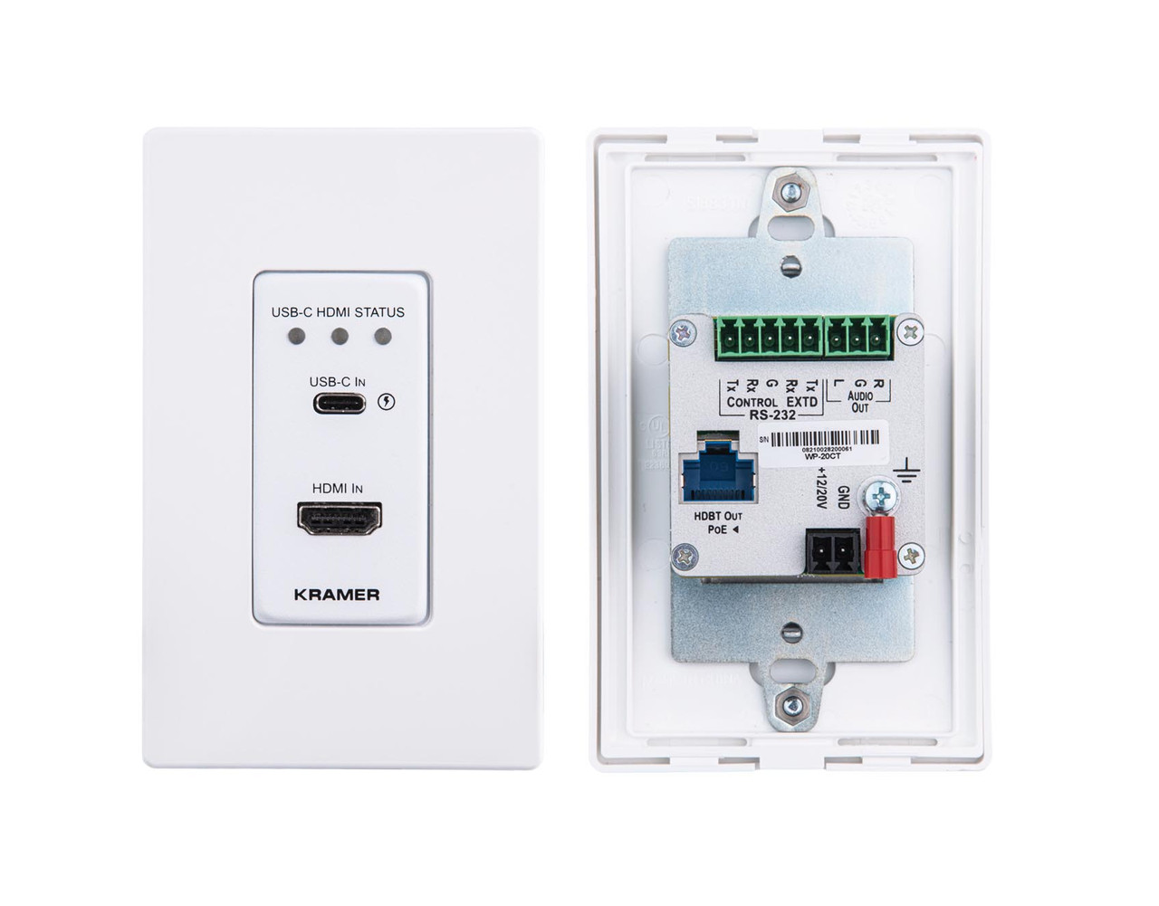 Kramer WP-20CT 4K HDMI / USB-C Over HDBaseT Wallplate Transmitter (up to 70m)