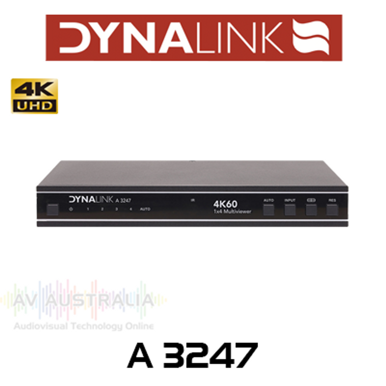 Dynalink 4x1 4K60 UHD Multiviewer Seamless Video Switcher 