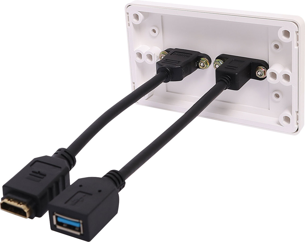 Dynalink USB-C HDMI Wallplate With Flyleads