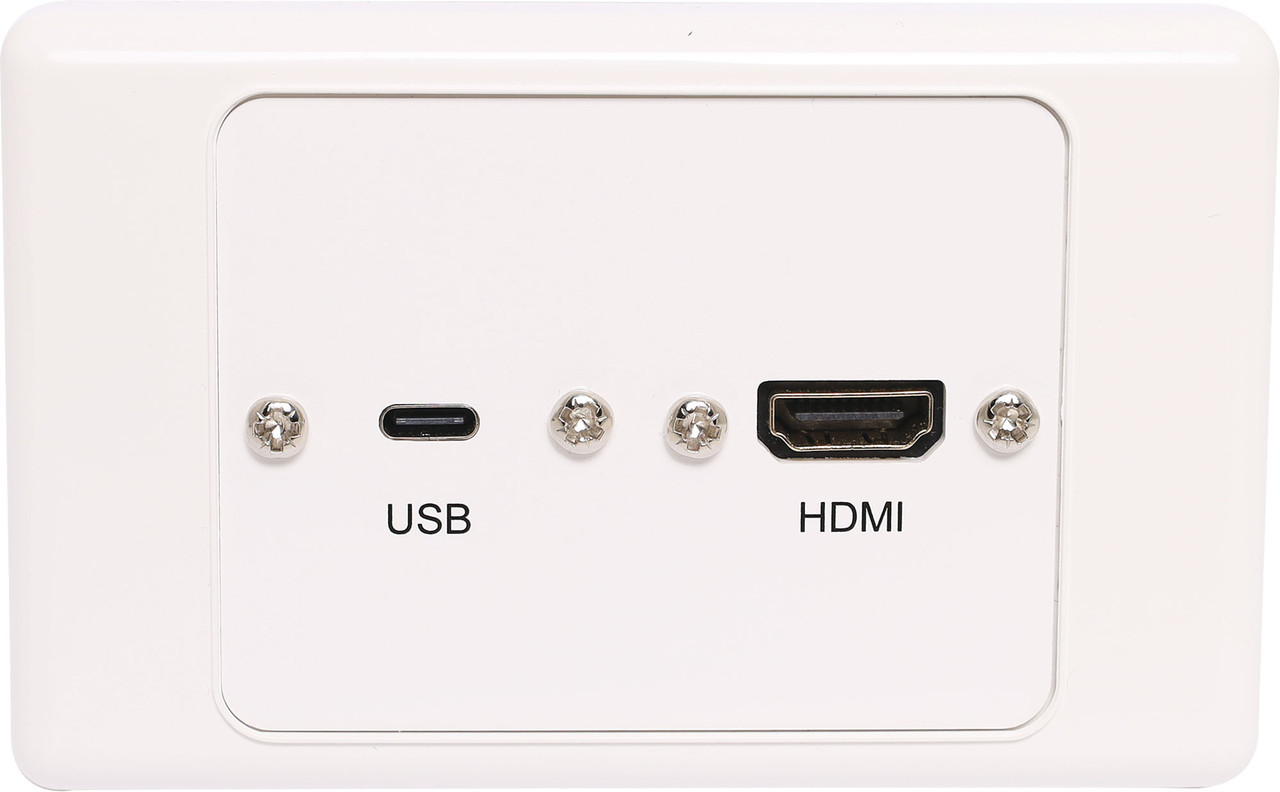 Dynalink USB-C HDMI Wallplate With Flyleads