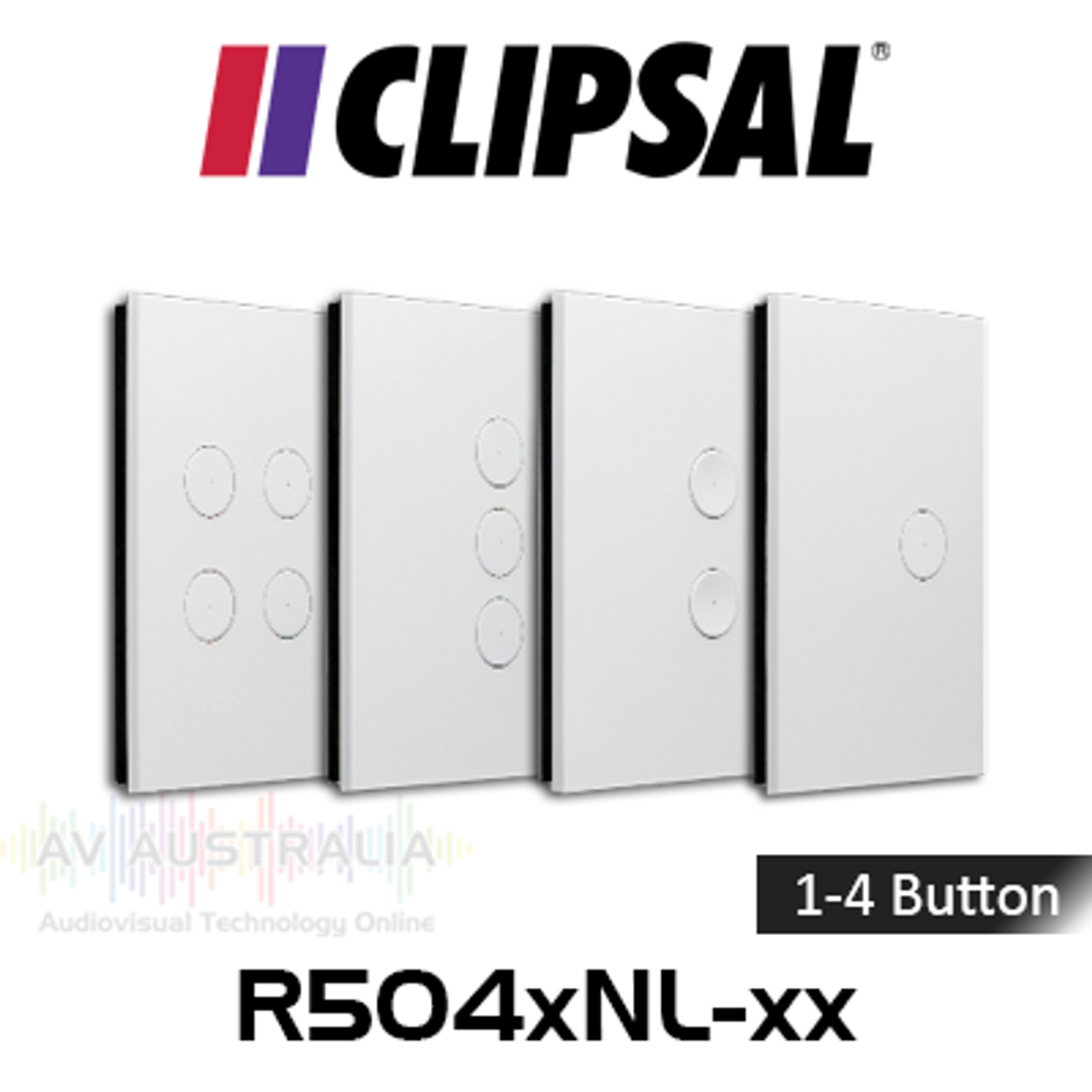 Clipsal C-Bus 1-4 Button Saturn Zen A-Series Wallplate