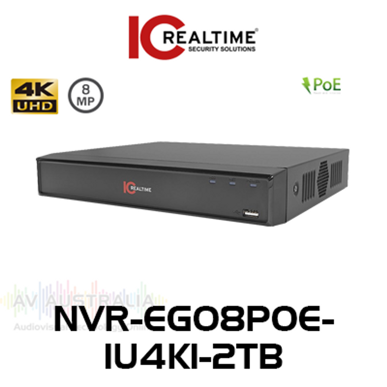 IC Realtime 4K 8-Ch PoE 8MP 1-Bay H.265 1U NVR