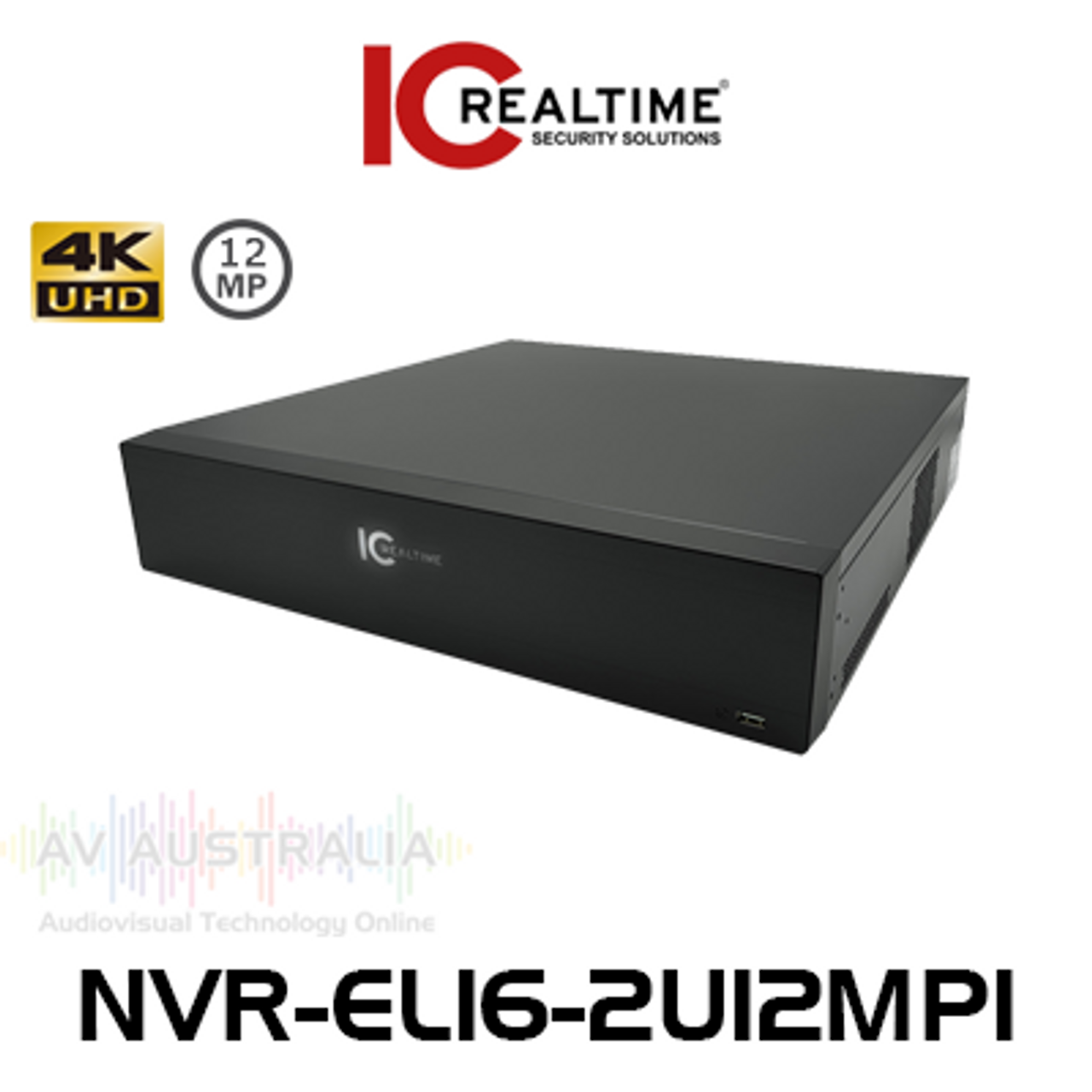 IC Realtime 4K 16-Ch 12MP 320Mbps Throughput 8-Bay H.265 2U NVR