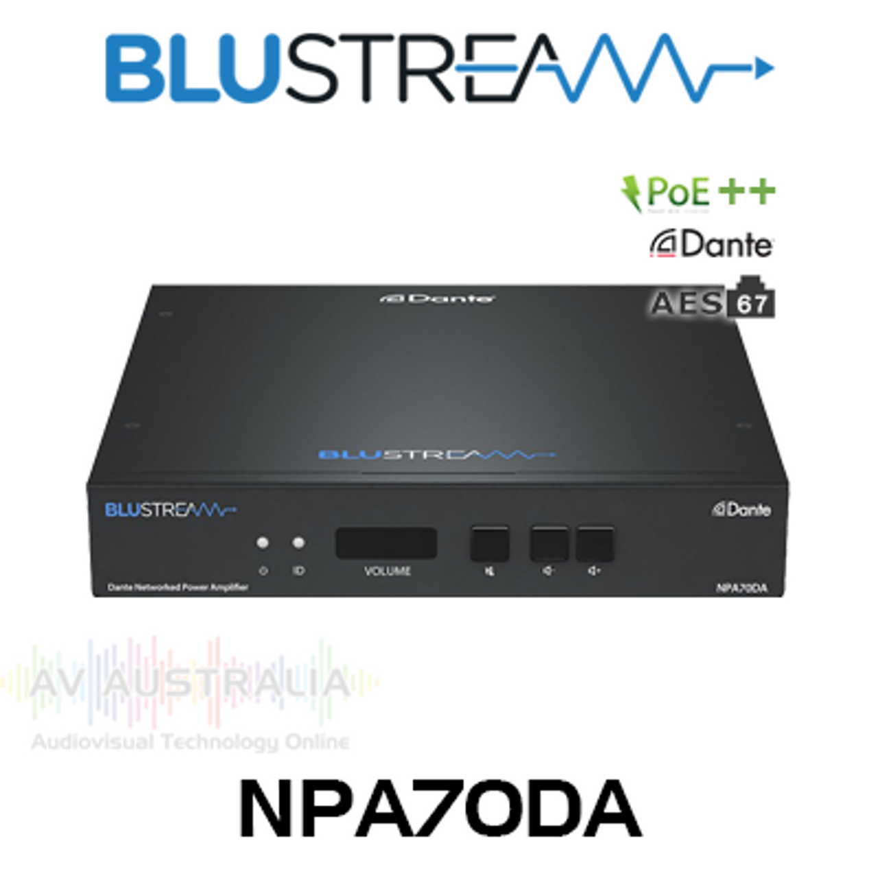 BluStream NPA70DA 2 x 35W Dante Networked Audio Zone Amplifier