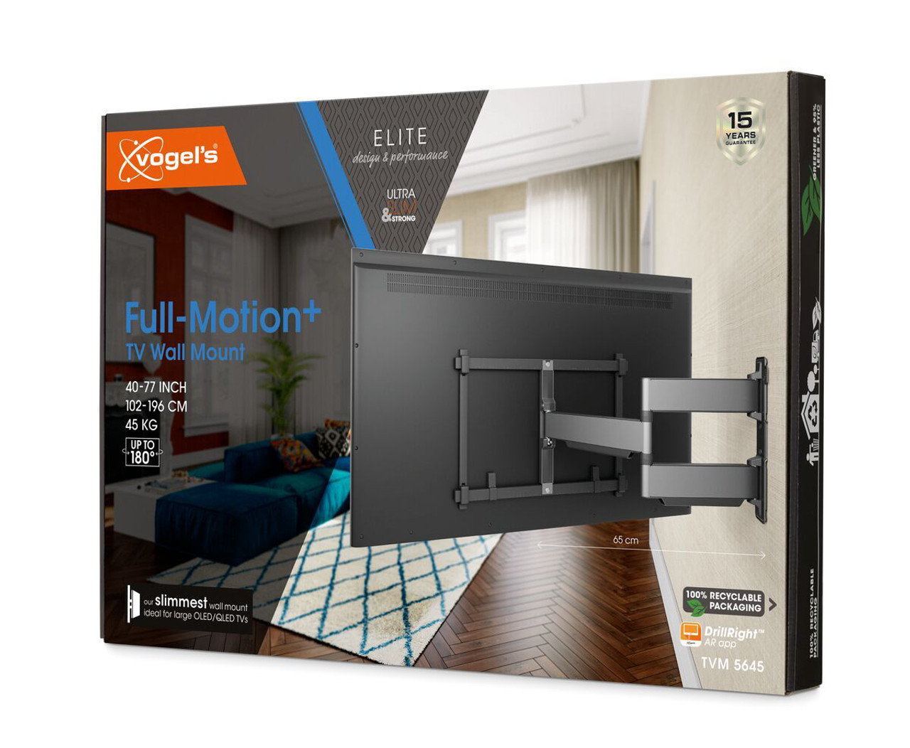 Vogels Elite TVM5645 Ultra Slim Full Motion Wall Mount For 40"-77" Displays (45kg max)