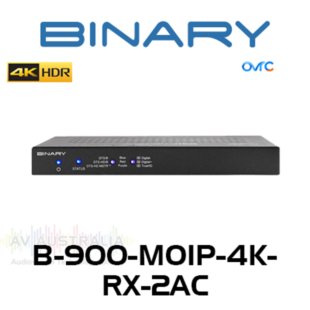 Binary 900 Series 4K Media Over IP Receiver with Audio Downmixing