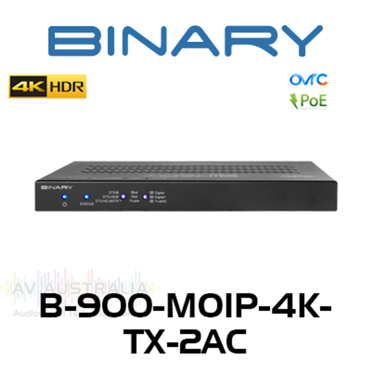 Binary 900 Series 4K Media Over IP Transmitter with Downmixing