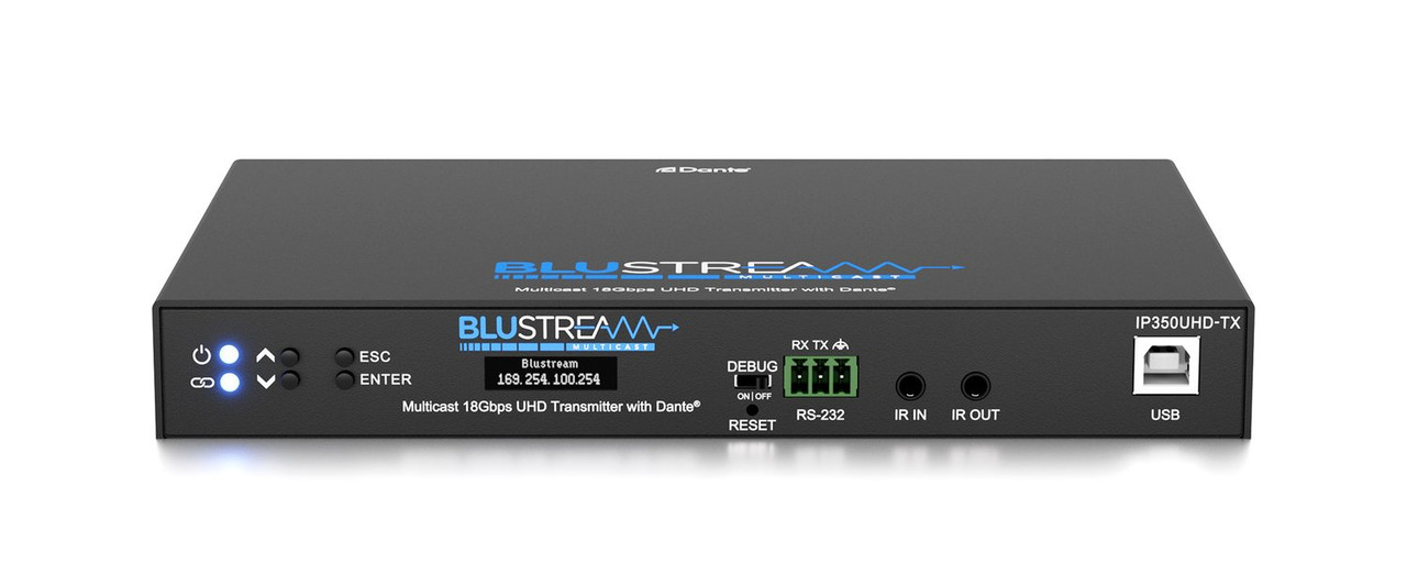 BluStream IP350UHD-TX IP Multicast 4K HDMI 2.0 Video Transmitter with Dante