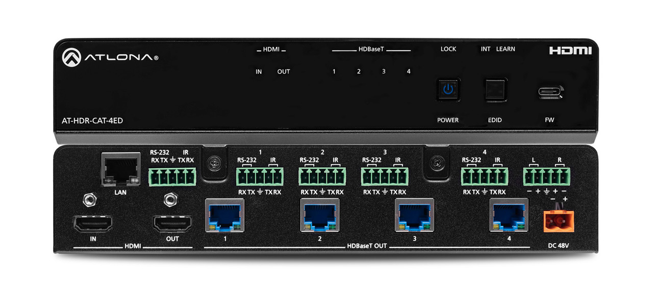 Atlona Four-Output Extended Distance 4K HDR HDMI to HDBaseT Distribution Amplifier (100m)