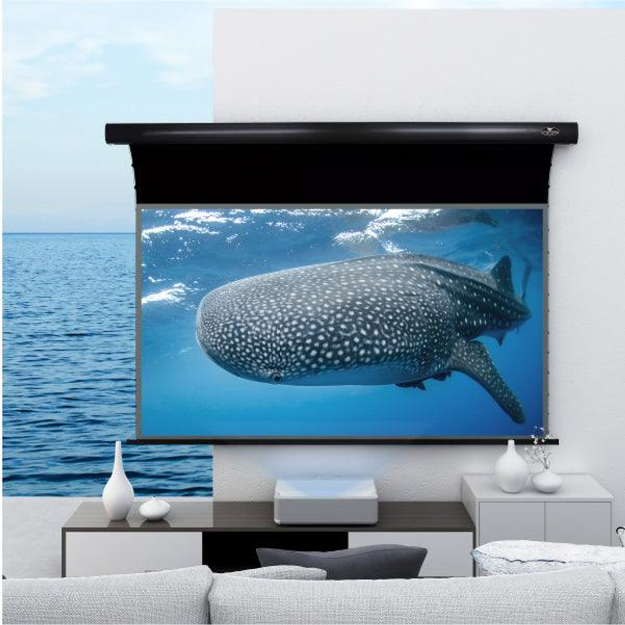 Vividstorm Pro Slimline ALR UST Tab-Tension Motorised Projection Screens (84" - 120")