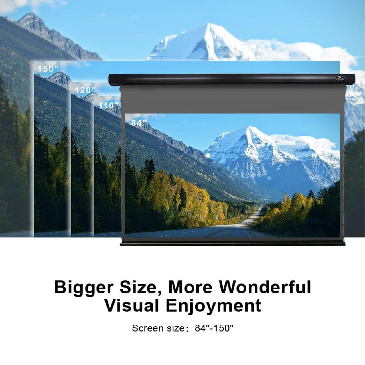 Vividstorm Slimline Obsidian Long Throw ALR Tab-Tension Motorised Projection Screens (84" - 150")