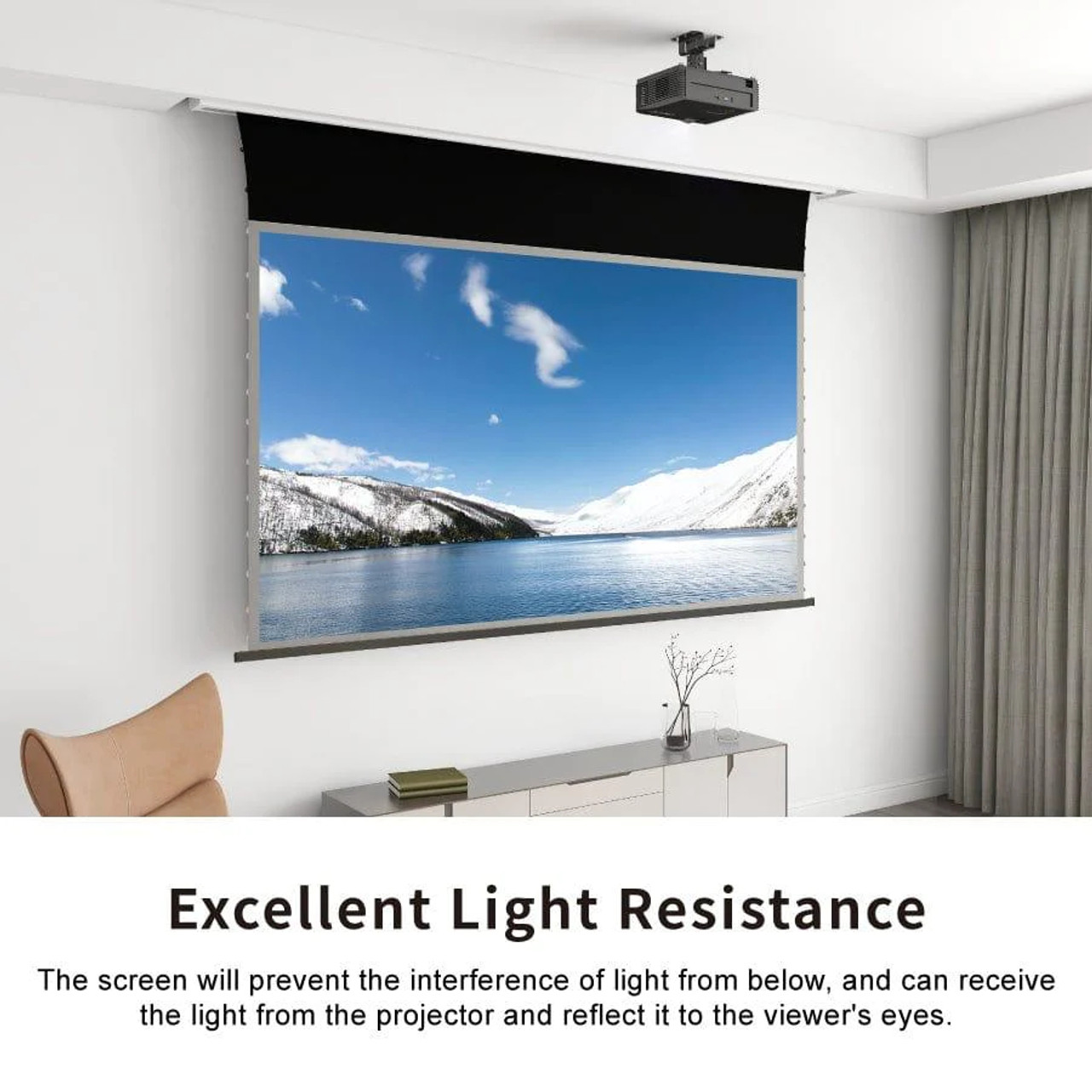 Vividstorm Pro A Slimline ALR UST Tab-Tension Motorised Projection Screens (84" - 120")