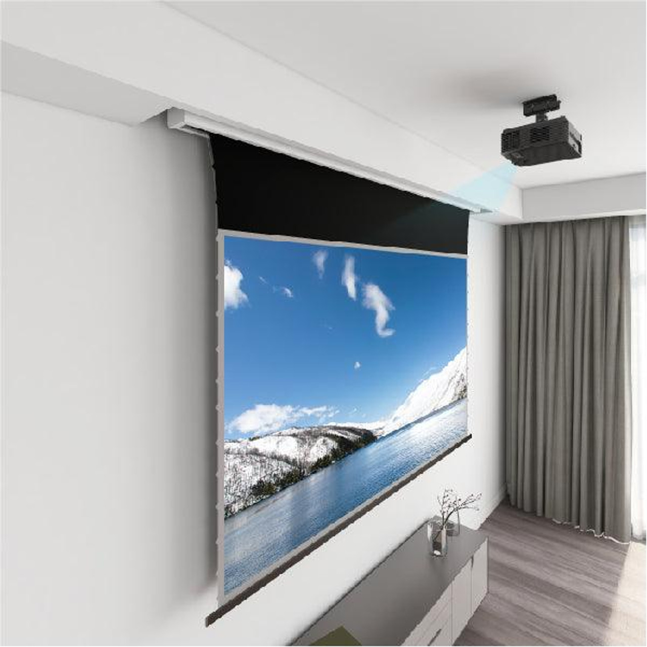 Vividstorm Pro A Slimline ALR UST Tab-Tension Motorised Projection Screens (84" - 120")