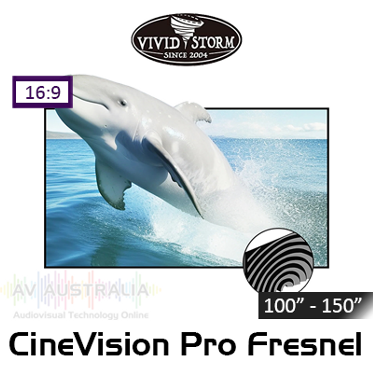 Vividstorm CineVision Pro UST ALR Fixed Frame Fresnel Projection Screens (100" - 150")