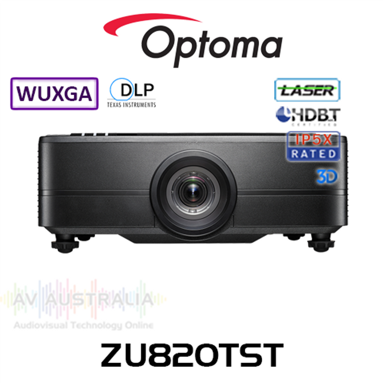 Optoma ZU820TST WUXGA 8200 Lumens Ultra Bright IP5X HDBaseT Professional Short Throw DLP Laser Projector