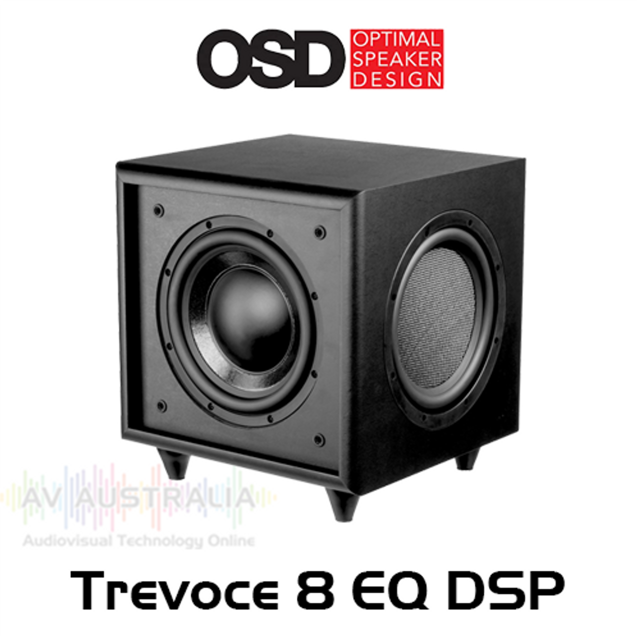OSD Black TreVoce8 EQ DSP 8" 300W Dynamic Powered Subwoofer With Dual Passive Radiator