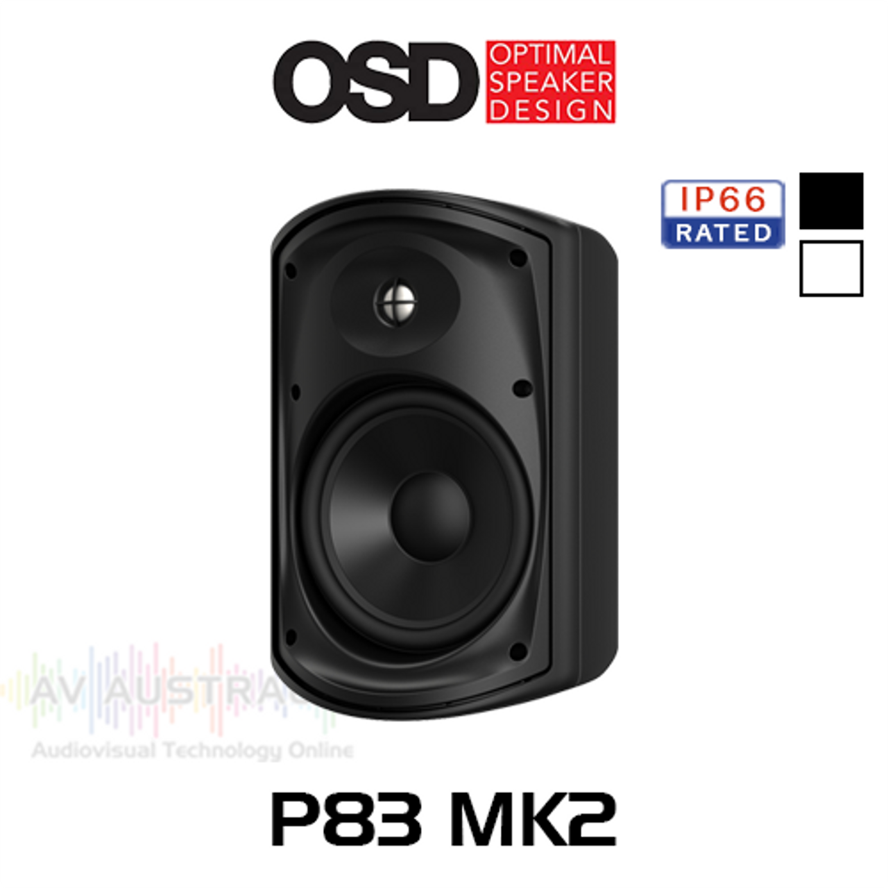 OSD Black P83 MK2 8" 8 ohm 70/100V Premium Outdoor Patio Speaker (Each)