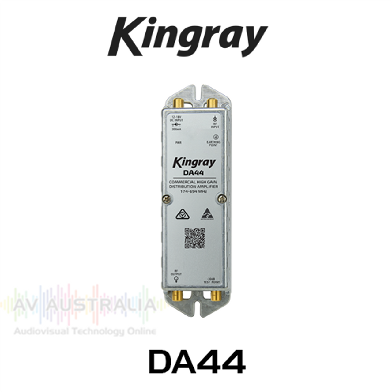 Kingray DA44 F Type High Gain Distribution Amplifier (174 - 694MHz)