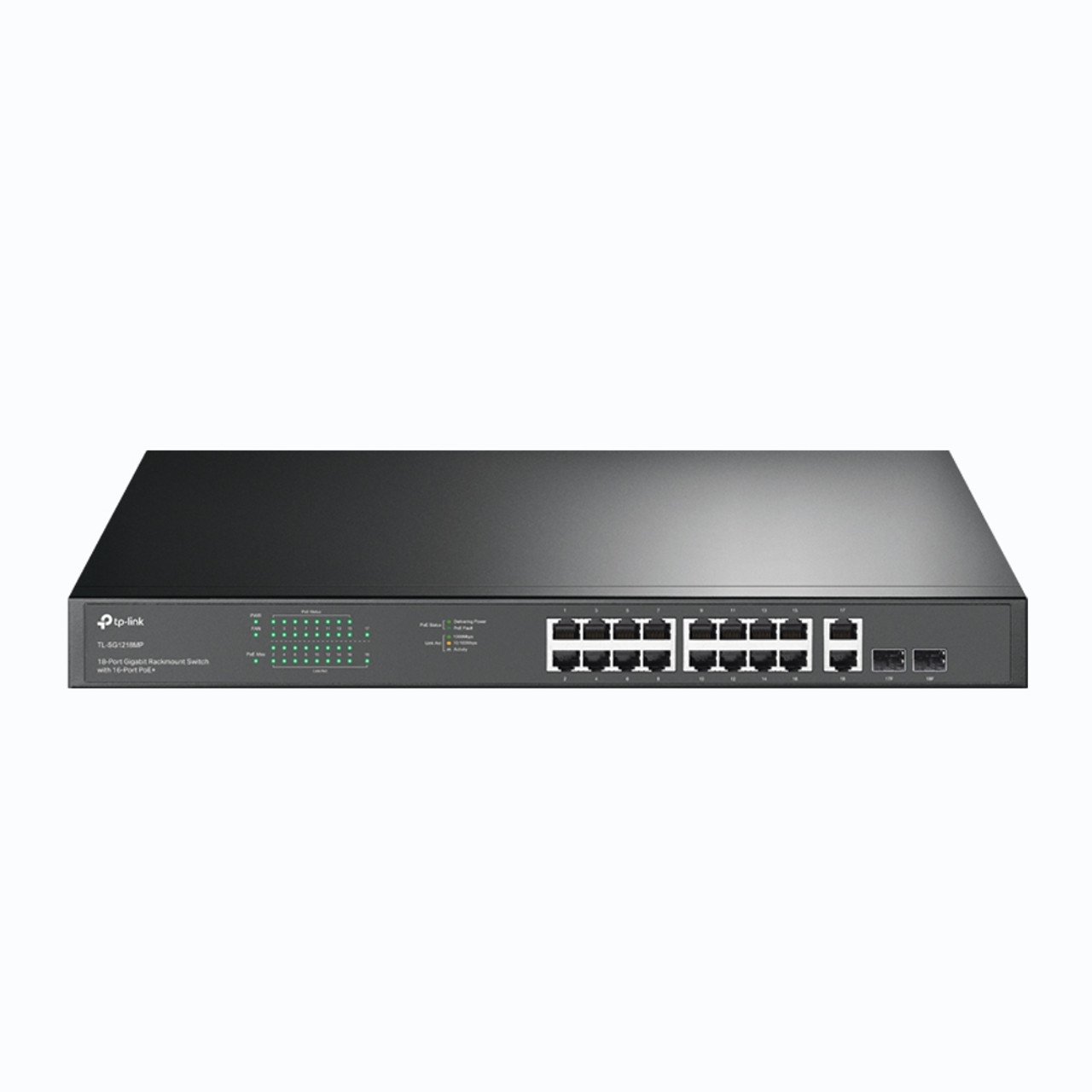 TP-Link TL-SG1218MP 16-Port Gigabit PoE+ Rackmount Switch With 2 SFP Slots