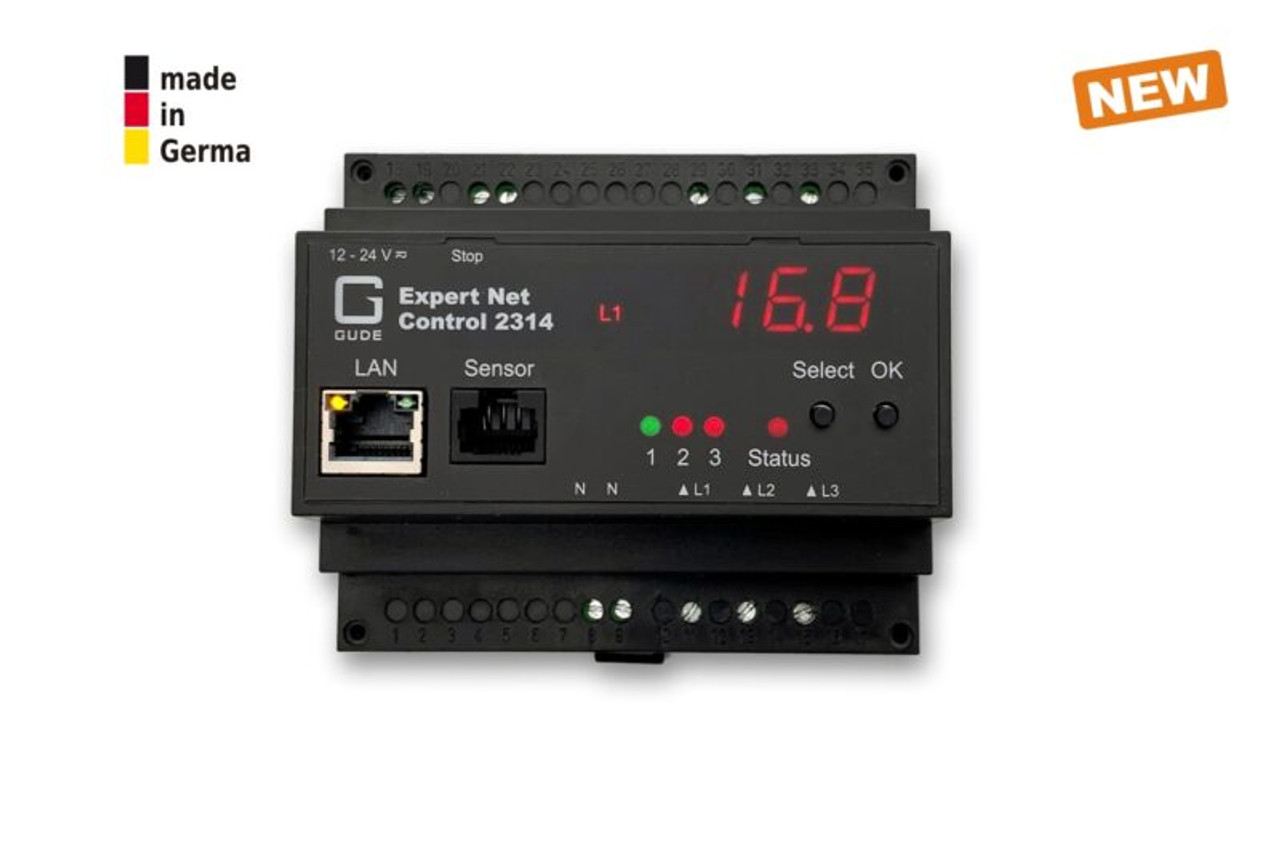 GUDE DIN-Rail Remote Rack Monitoring System with 3 Switchable Relay Outputs