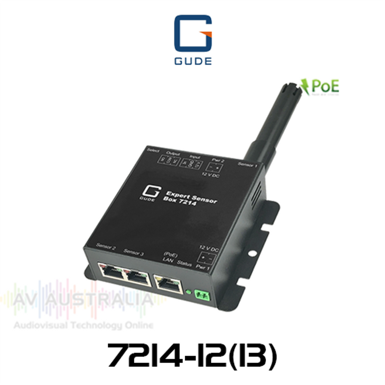GUDE PoE LAN Sensor with I/O Monitoring (Temperature, Humidity, Air Pressure)