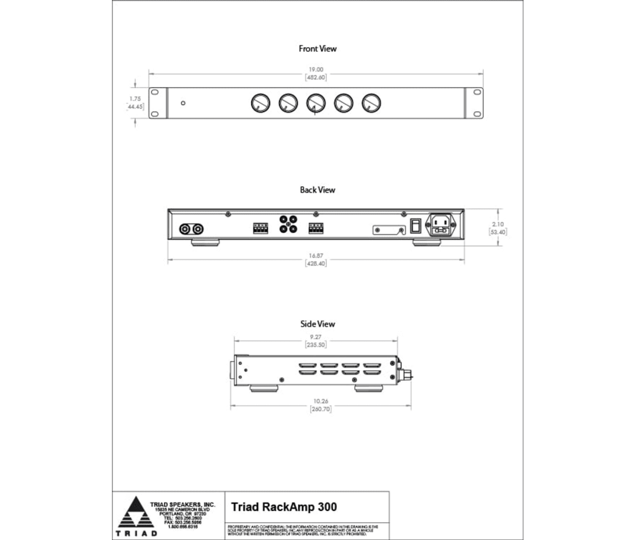 Triad RackAmp 300 Watt Standalone Subwoofer Amplifier